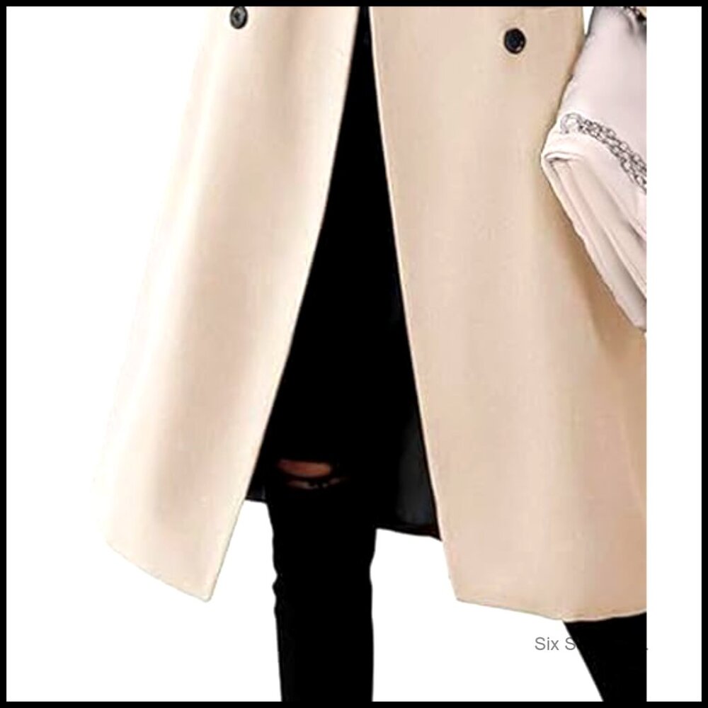 Polyester And Wool Blend Double Breasted Pea Coat… - image 5